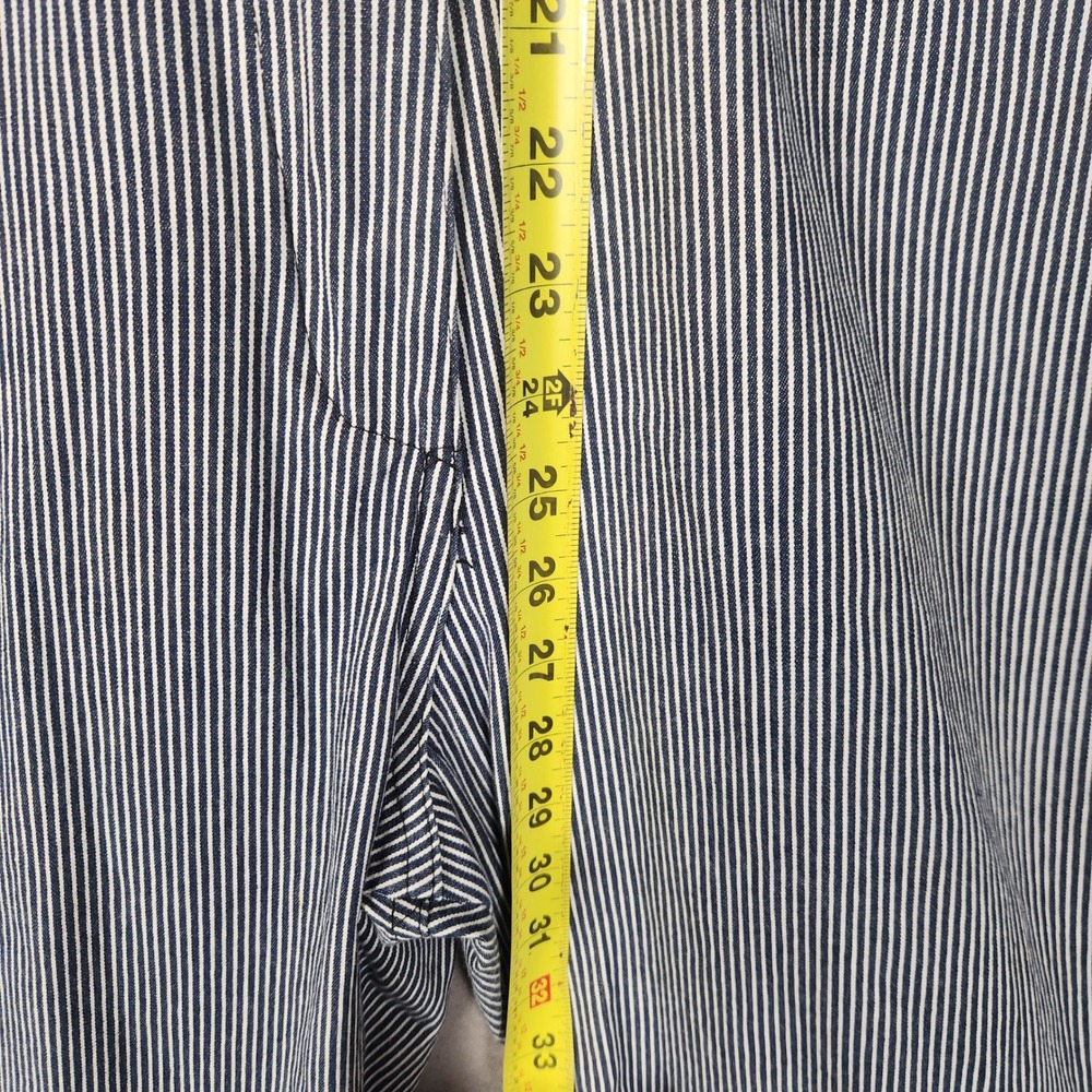 Nooworks Railroad Stripe Coveralls Small Blue Stripe Short Sleeve Workwear - Picture 8 of 9